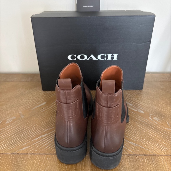 Women’s Coach Lyden Walnut Brown Leather Bootie Ankle Boots Sz 9 B - Picture 3 of 8